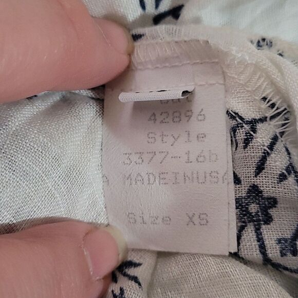 Cp Shades Linen White and Blue Patterned Slip Dress - Picture 5 of 6